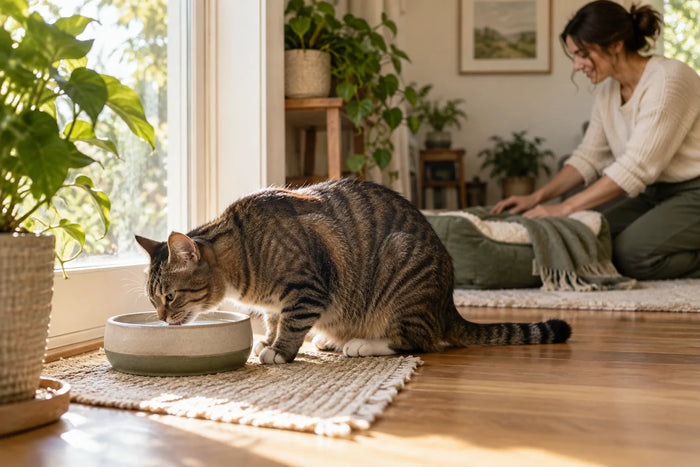 Cat in a home care setting