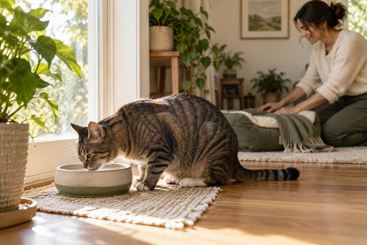 Cat in a home care setting