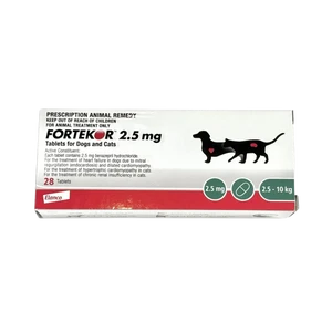 FORTEKOR Benazepril Flavour Tablets for Dogs and Cats — supplied product packaging