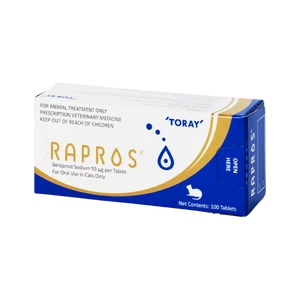 RAPROS Beraprost Sodium 55 µg Tablets for Cats — supplied product packaging