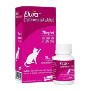Elura (Capromorelin) Oral Solution 15 mL — supplied product packaging